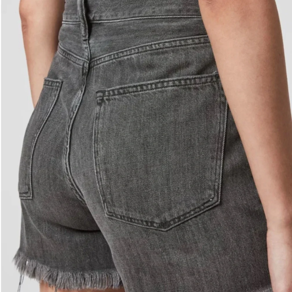 ALLSAINTS Yanni Denim Shorts Gray W27 Raw Hem Distressed